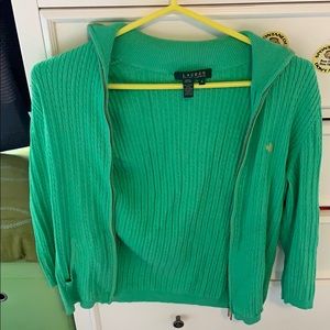 Ralph Lauren Green zip up cardigan